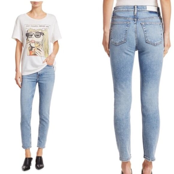 Re/Done Comfort Stretch High Rise Ankle Crop 90s 26